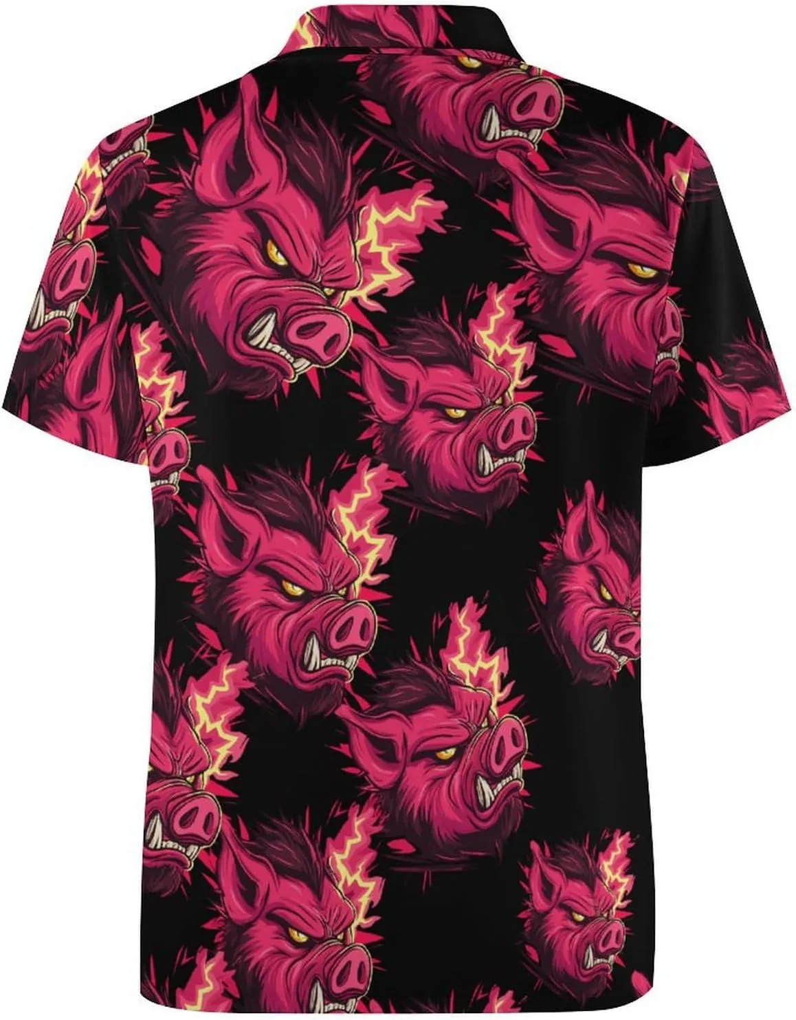 Red Boar Pigs Head Mens Polo Shirts Quick Dry Short Sleeve T-shirts Slim Tennis Collared Tees Tops