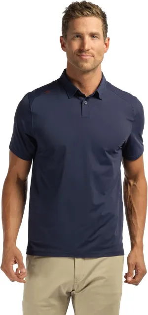 Rhone Commuter Mens Polo Shirts, Iron Free, Moisture Wicking Polo Shirts for Men, FlexKnit Stretch Fabric Mens Golf Shirts, Anti Odor (Navy, Small)