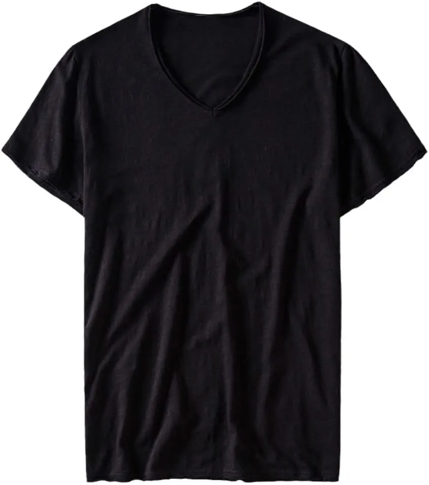 SaoBiiu Summer V-Neck T-Shirt Men Combed Cotton Short Sleeve T Shirt Men's Fitness Undershirt Tops Tees