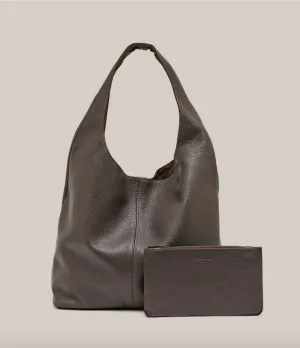 Scarlett Dark Chocolate Leather Hobo
