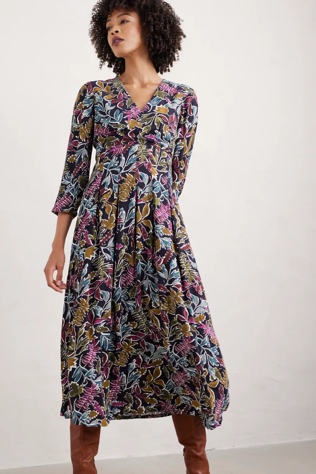 Seasalt Etta Dress-Inked Foliage Onyx
