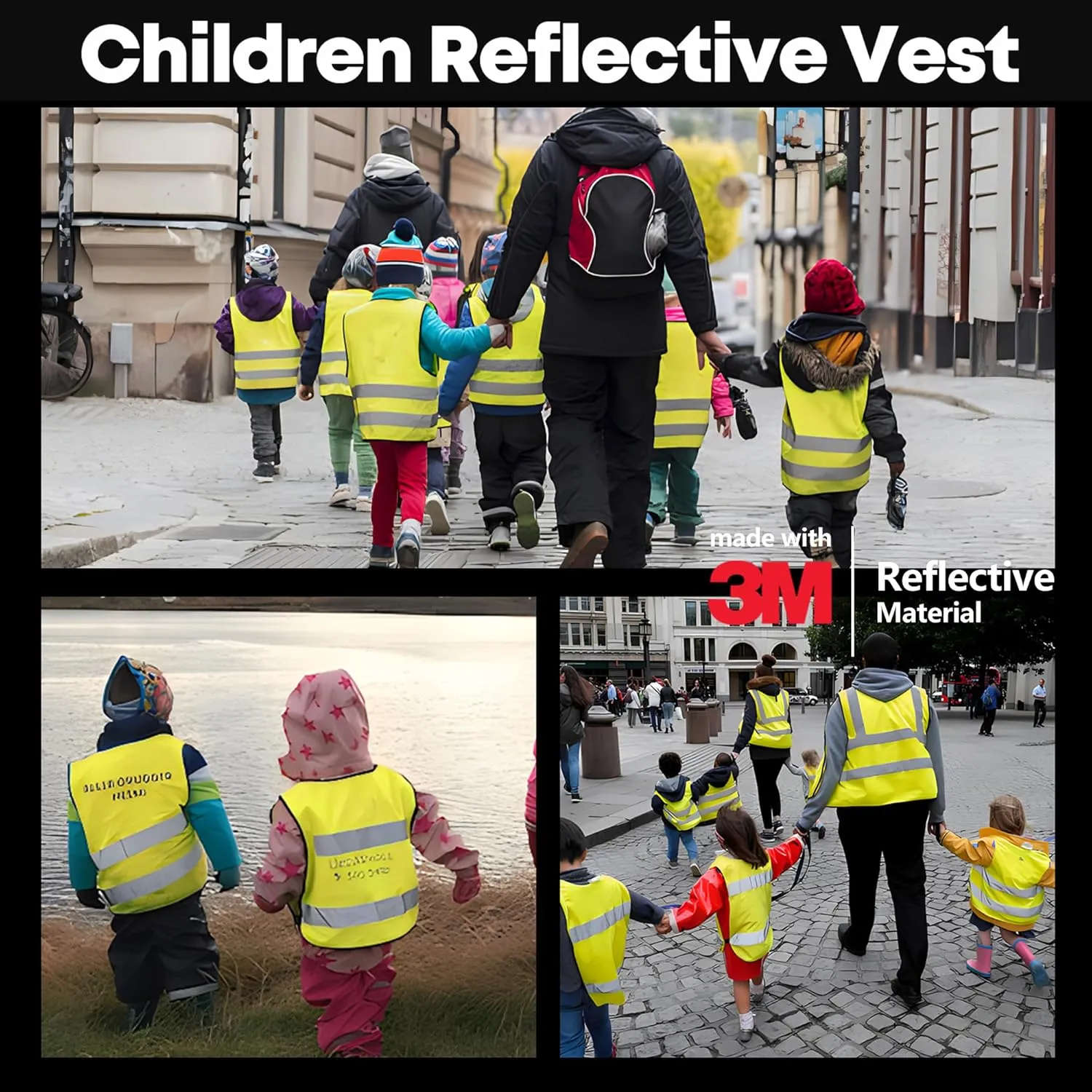 SIFE kids safety vest, made with 3m reflective material, safeguards our young adventurers