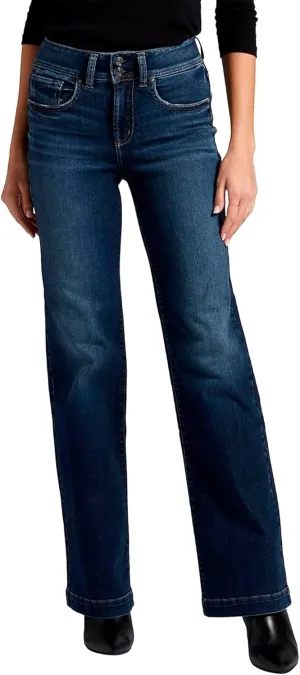 Silver Jeans Co. Womens Avery High Rise Curvy Fit Trouser Jeans
