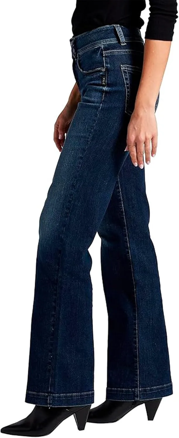 Silver Jeans Co. Womens Avery High Rise Curvy Fit Trouser Jeans