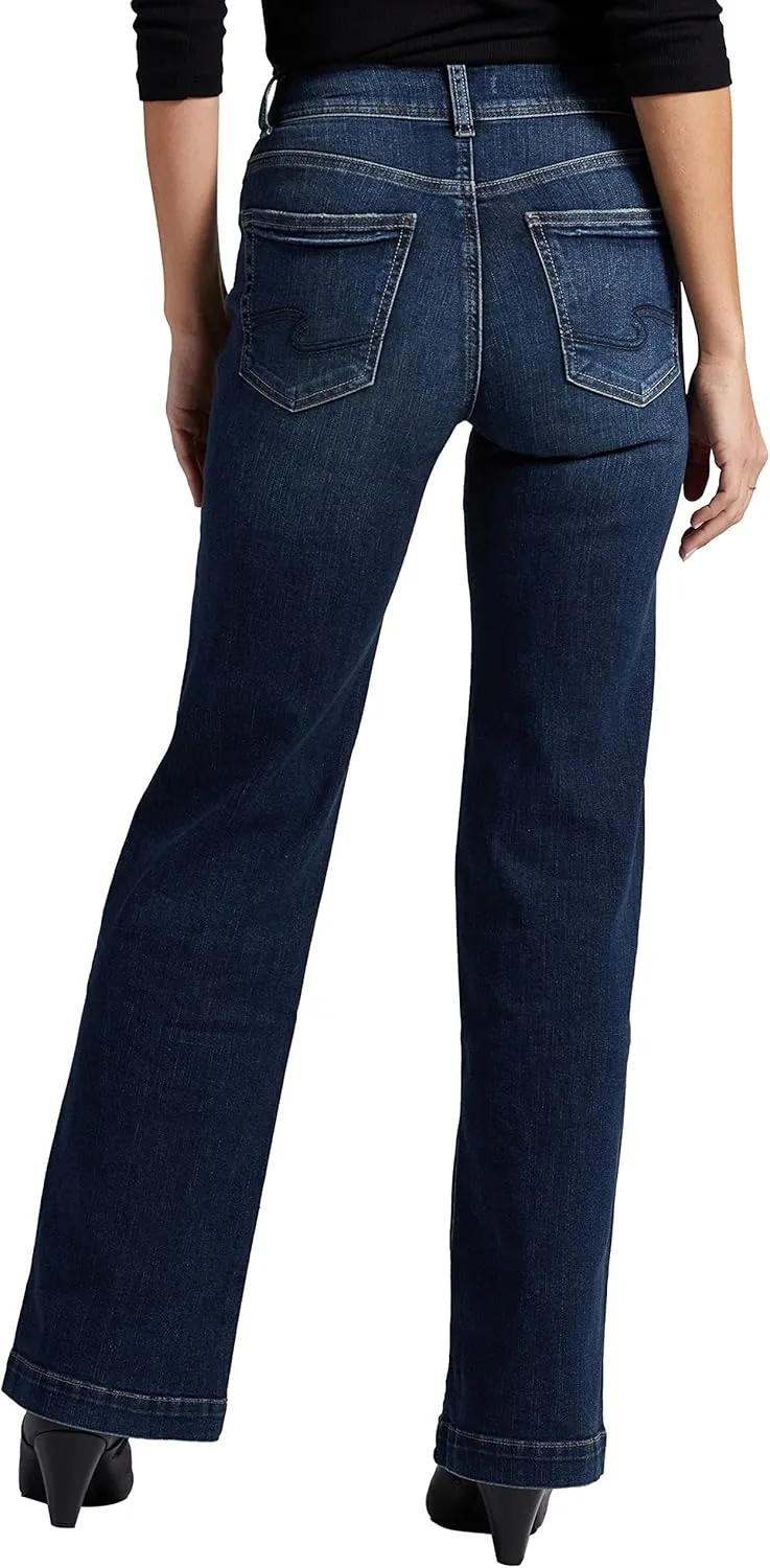 Silver Jeans Co. Womens Avery High Rise Curvy Fit Trouser Jeans
