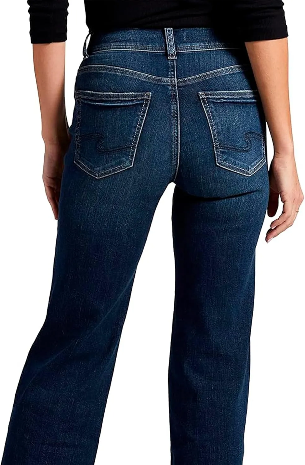 Silver Jeans Co. Womens Avery High Rise Curvy Fit Trouser Jeans