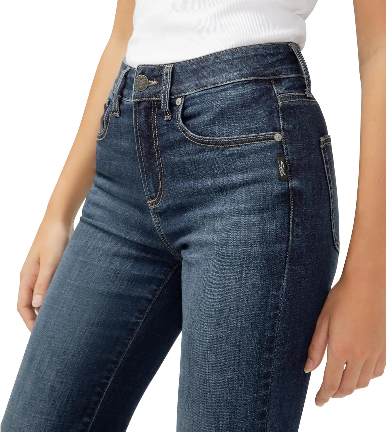 Silver Jeans Co. Womens Avery High Rise Curvy Fit Trouser Jeans