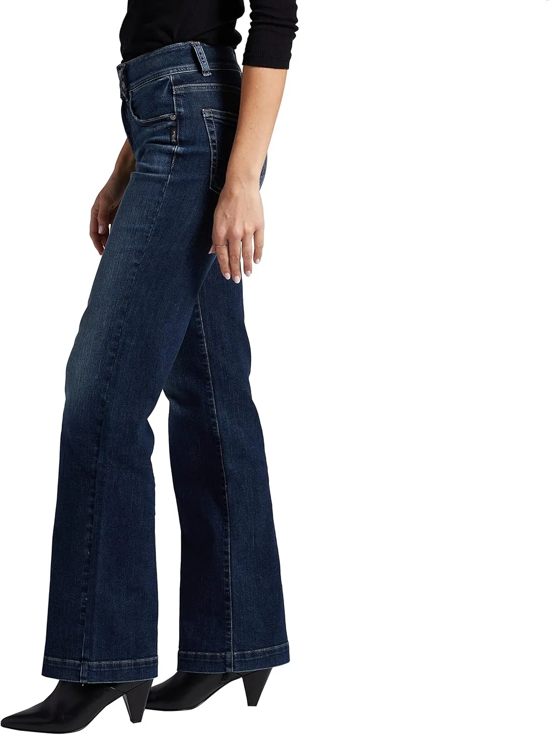 Silver Jeans Co. Womens Avery High Rise Curvy Fit Trouser Jeans