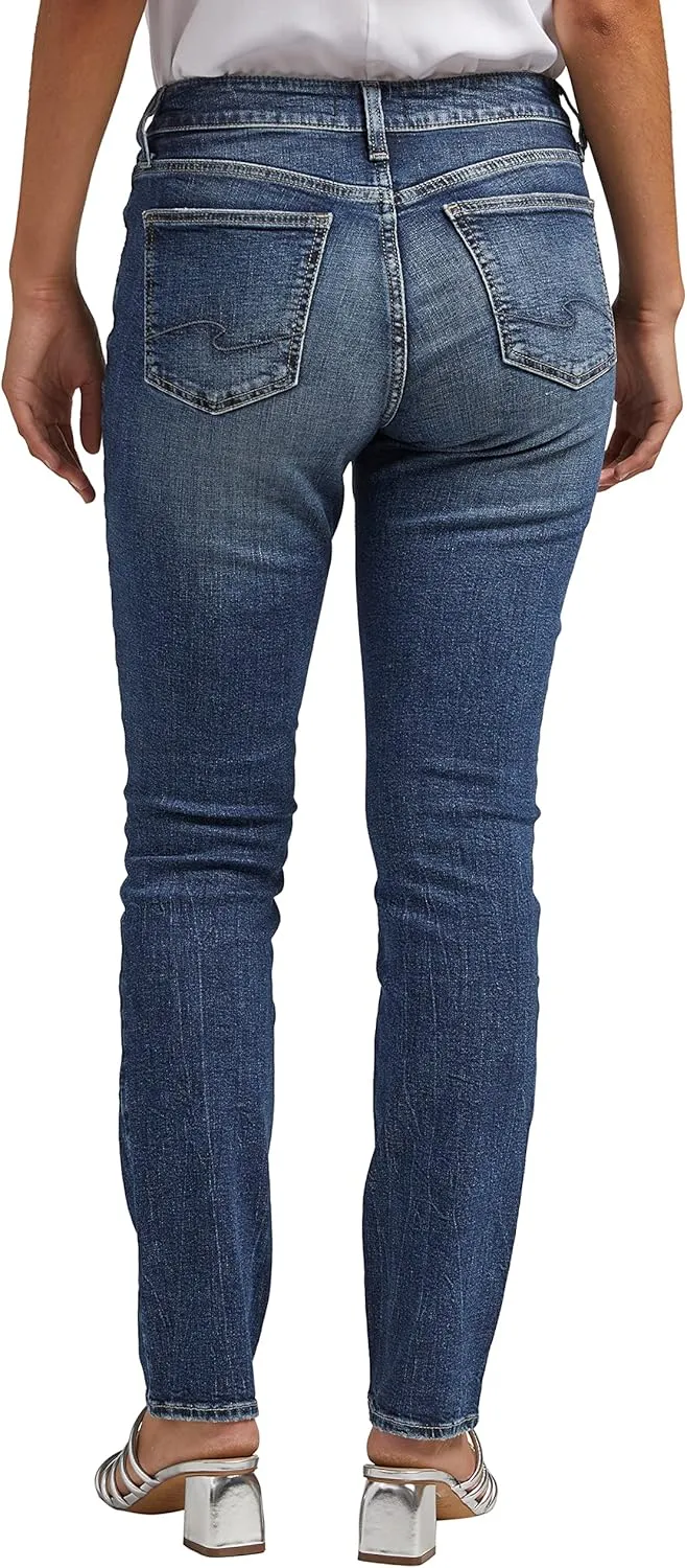 Silver Jeans Co. Women's Elyse Mid Rise Straight Leg Jeans