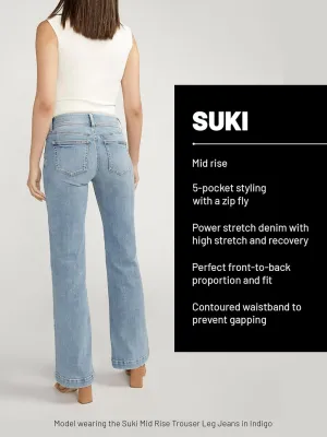 Silver Jeans Co. Women's Suki Mid Rise Curvy Fit Flare Leg Jeans