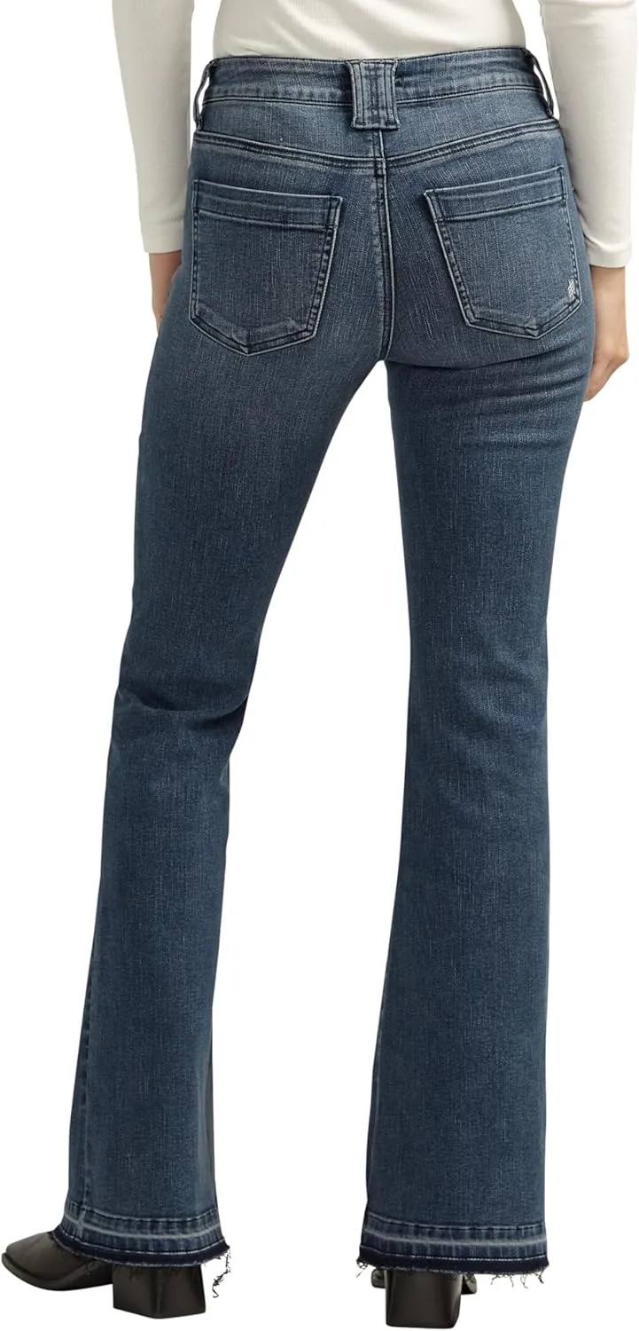 Silver Jeans Co. Women's Suki Mid Rise Curvy Fit Flare Leg Jeans