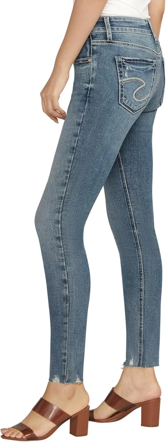Silver Jeans Co. Women's Suki Mid Rise Curvy Fit Skinny Jeans