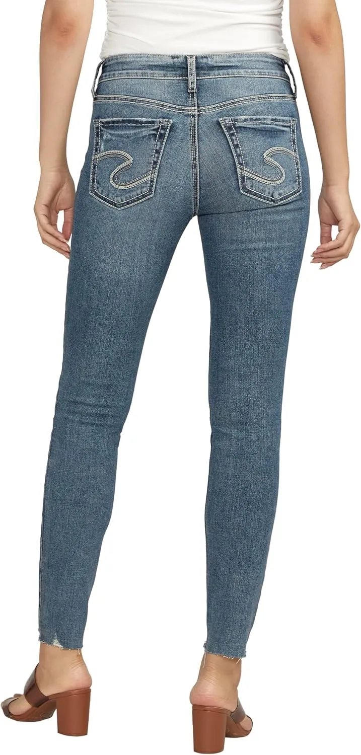 Silver Jeans Co. Women's Suki Mid Rise Curvy Fit Skinny Jeans