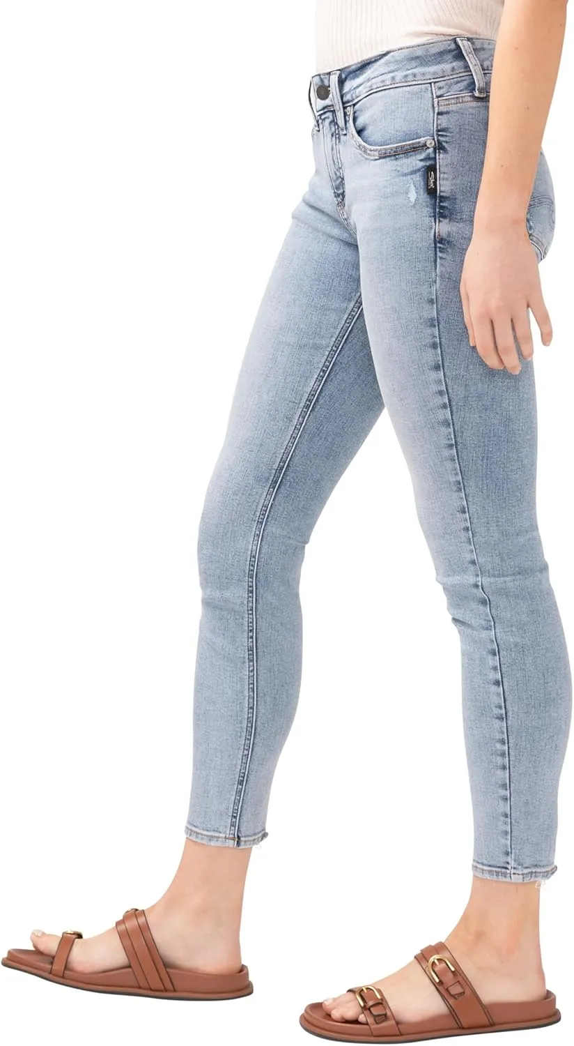 Silver Jeans Co. Women's Suki Mid Rise Curvy Fit Skinny Jeans
