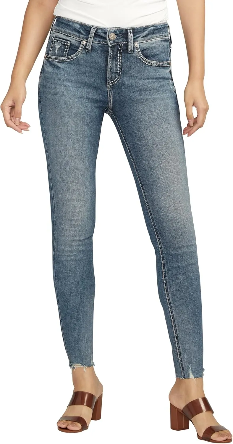 Silver Jeans Co. Women's Suki Mid Rise Curvy Fit Skinny Jeans