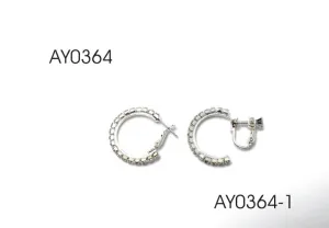 Small Pierced Rhinestone Hoop Earrings