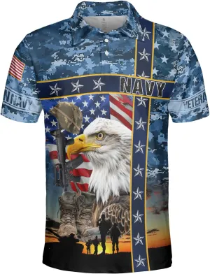 Soldier Golf Polo Shirts for Men - Veteran Mens Polo Shirts Short Sleeve Regular Fit Series 127