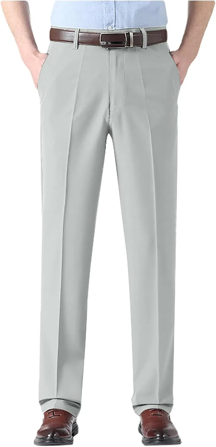 Suit Pants for Men's,Stretch Expandable Waist Chino Work Suit Pants Slim Fit Straight Leg Slacks Dress Trousers