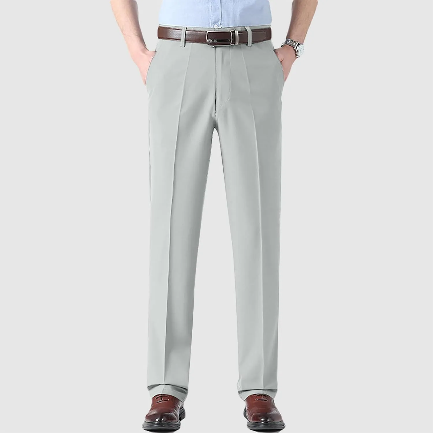 Suit Pants for Men's,Stretch Expandable Waist Chino Work Suit Pants Slim Fit Straight Leg Slacks Dress Trousers