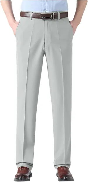 Suit Pants for Men's,Stretch Expandable Waist Chino Work Suit Pants Slim Fit Straight Leg Slacks Dress Trousers
