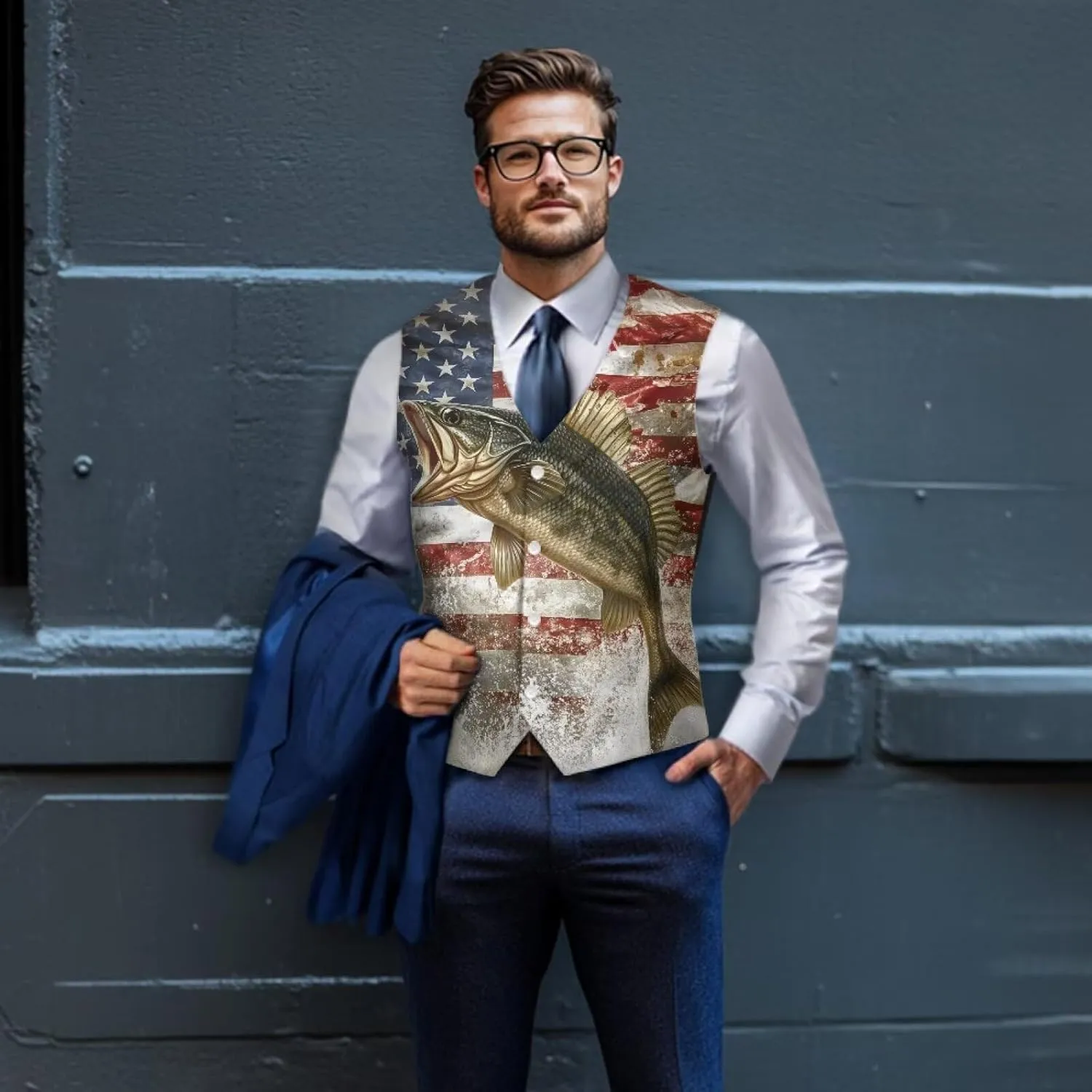Suit Vest for Men Big and Tall V-Neck Formal Vest Slim Fit Button Waistcoat Vests