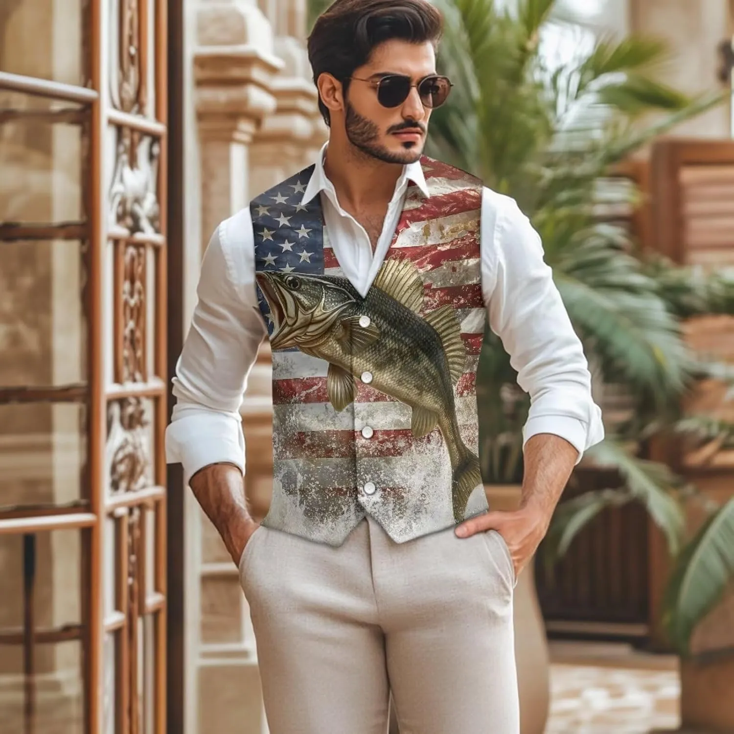 Suit Vest for Men Big and Tall V-Neck Formal Vest Slim Fit Button Waistcoat Vests