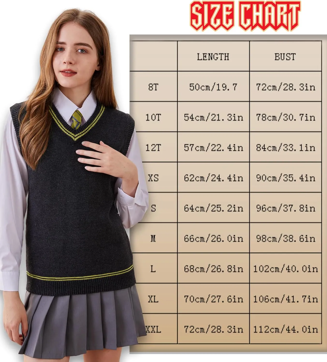 Sweater Vest Knit V-Neck Sleeveless Pullover Halloween Cosplay Costumes Cardigan Vest Waistcoat Unisex Fall Winter