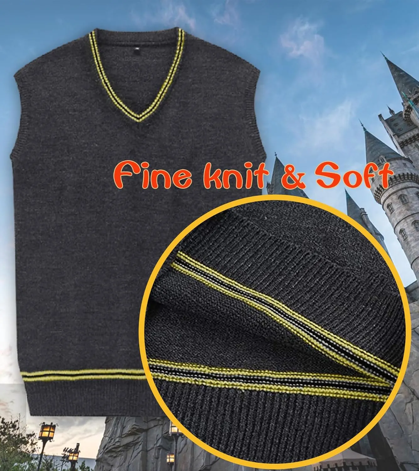 Sweater Vest Knit V-Neck Sleeveless Pullover Halloween Cosplay Costumes Cardigan Vest Waistcoat Unisex Fall Winter