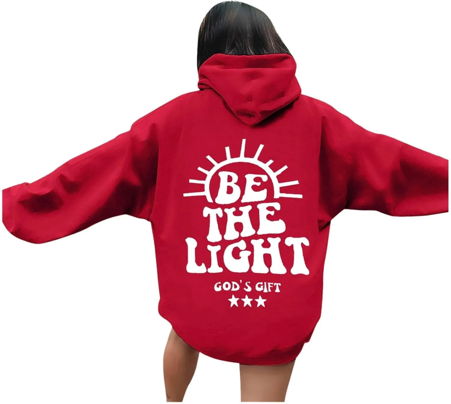 Sweatshirts For Teen Girls Casual Long Sleeve Drawstring Letter Printed O Neck Pullover Tops