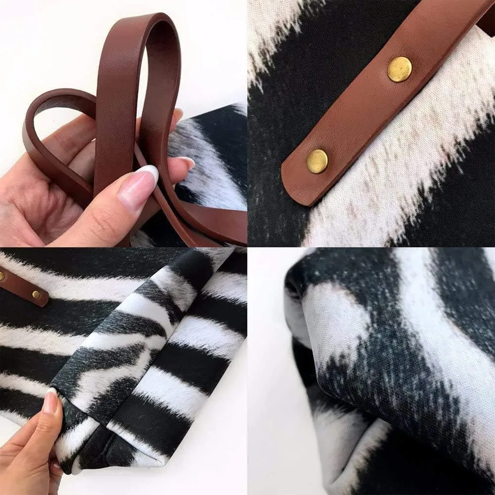 Tote Bag Purses for Women Shoulder Handbags 3PCS Top Handle Bags with Long Wallets Make Up Pouch