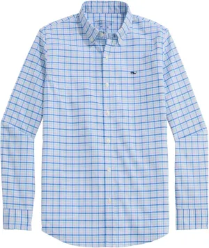 vineyard vines Boys Moorings Tattersall Performance Cotton Shirt
