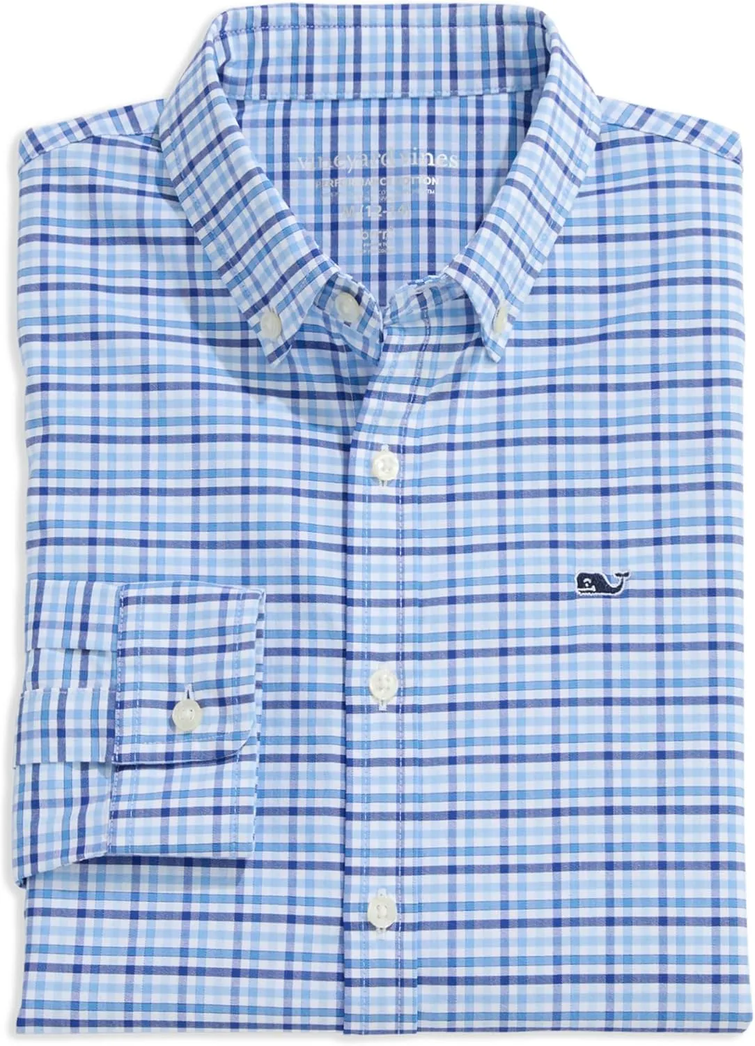 vineyard vines Boys Moorings Tattersall Performance Cotton Shirt