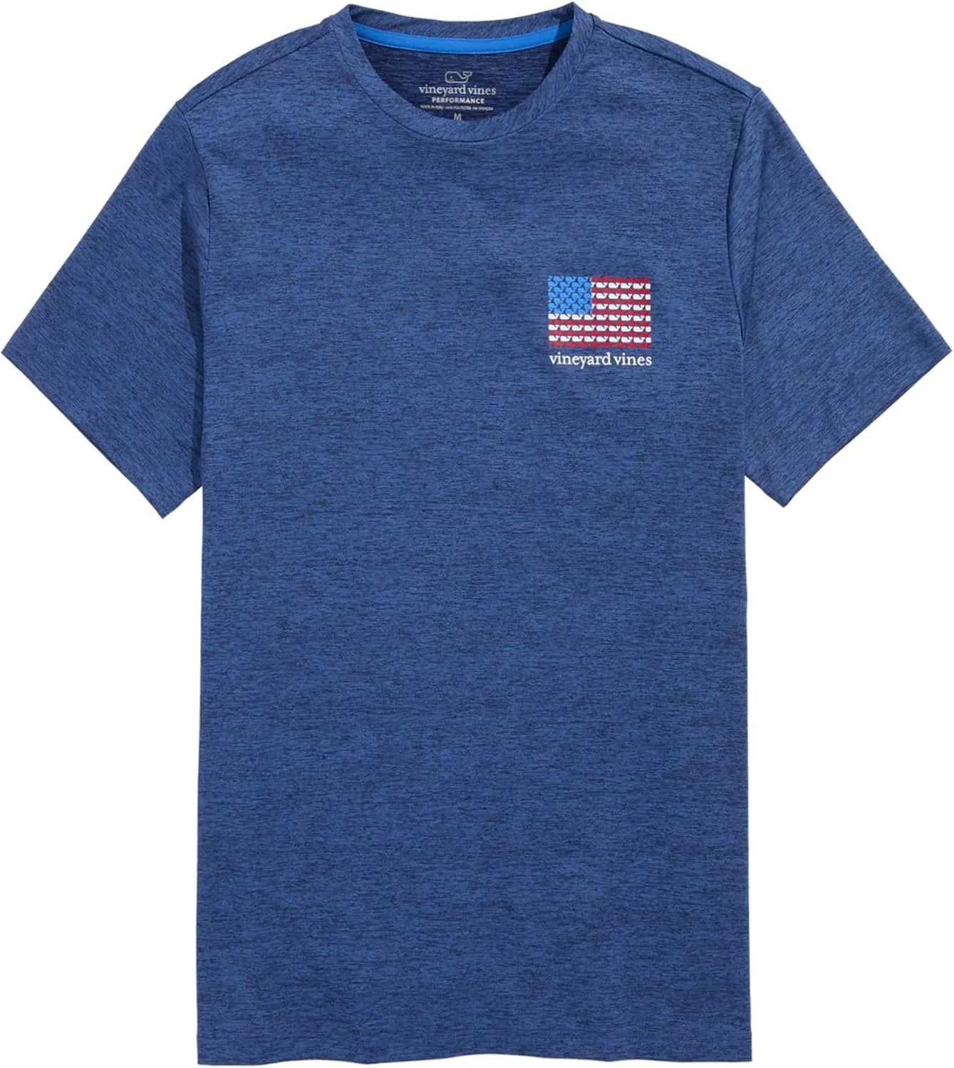 vineyard vines Men's American Flag Whales Short-Sleeve Harbor Performance Tee