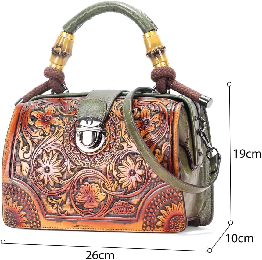 Vintage Embossing Long Shoulder Strap Crossbody Bag Shoulder Women Handle bags and Handbags for Satchel