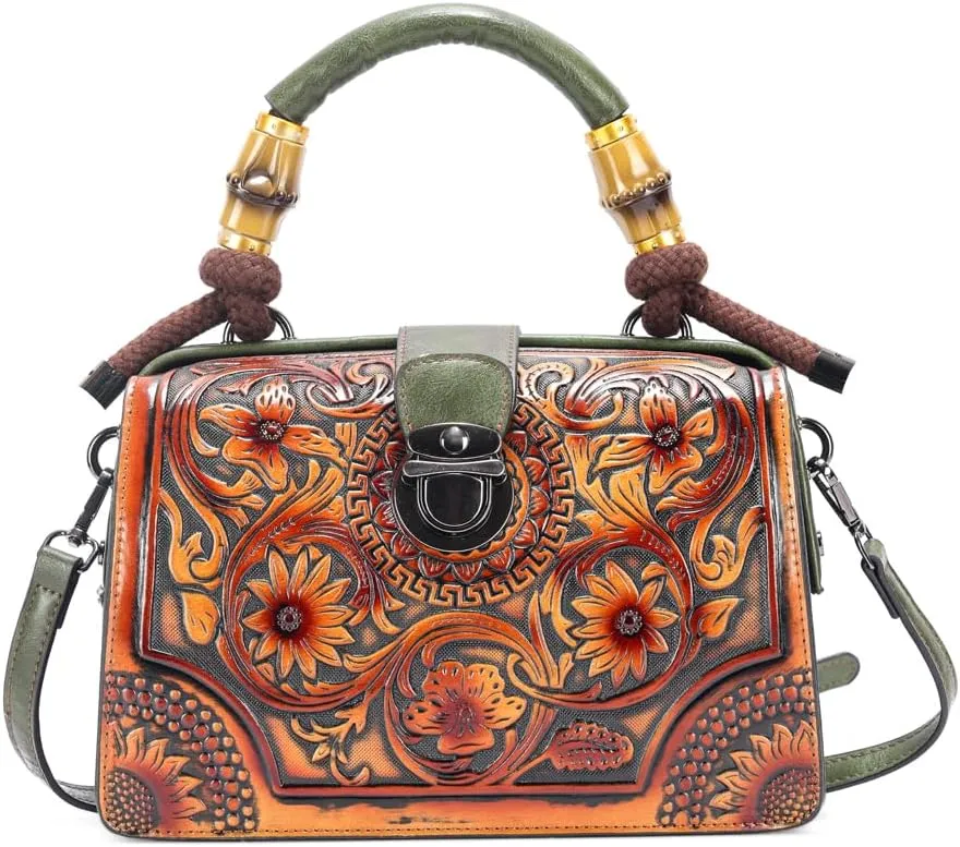 Vintage Embossing Long Shoulder Strap Crossbody Bag Shoulder Women Handle bags and Handbags for Satchel