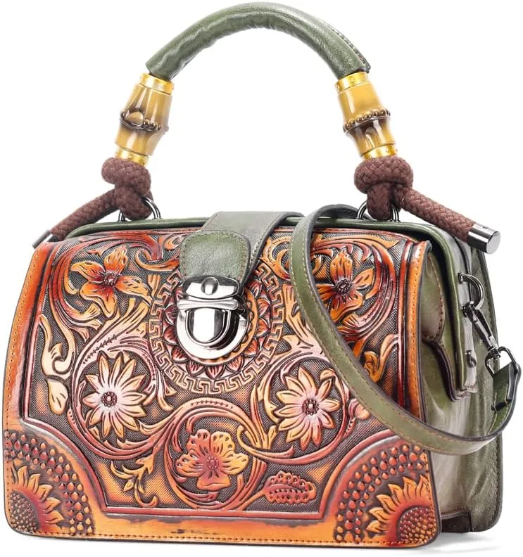 Vintage Embossing Long Shoulder Strap Crossbody Bag Shoulder Women Handle bags and Handbags for Satchel