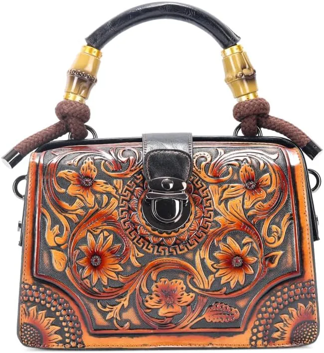 Vintage Embossing Long Shoulder Strap Crossbody Bag Shoulder Women Handle bags and Handbags for Satchel