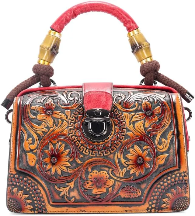 Vintage Embossing Long Shoulder Strap Crossbody Bag Shoulder Women Handle bags and Handbags for Satchel