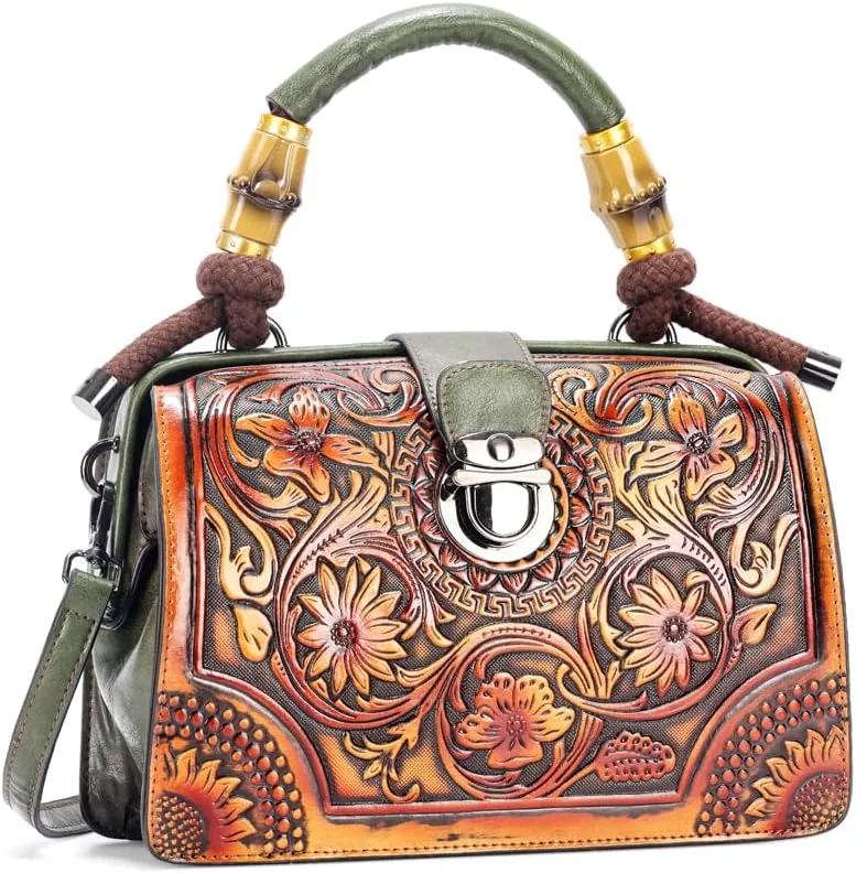 Vintage Embossing Long Shoulder Strap Crossbody Bag Shoulder Women Handle bags and Handbags for Satchel