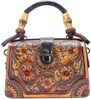 Vintage Embossing Long Shoulder Strap Crossbody Bag Shoulder Women Handle bags and Handbags for Satchel