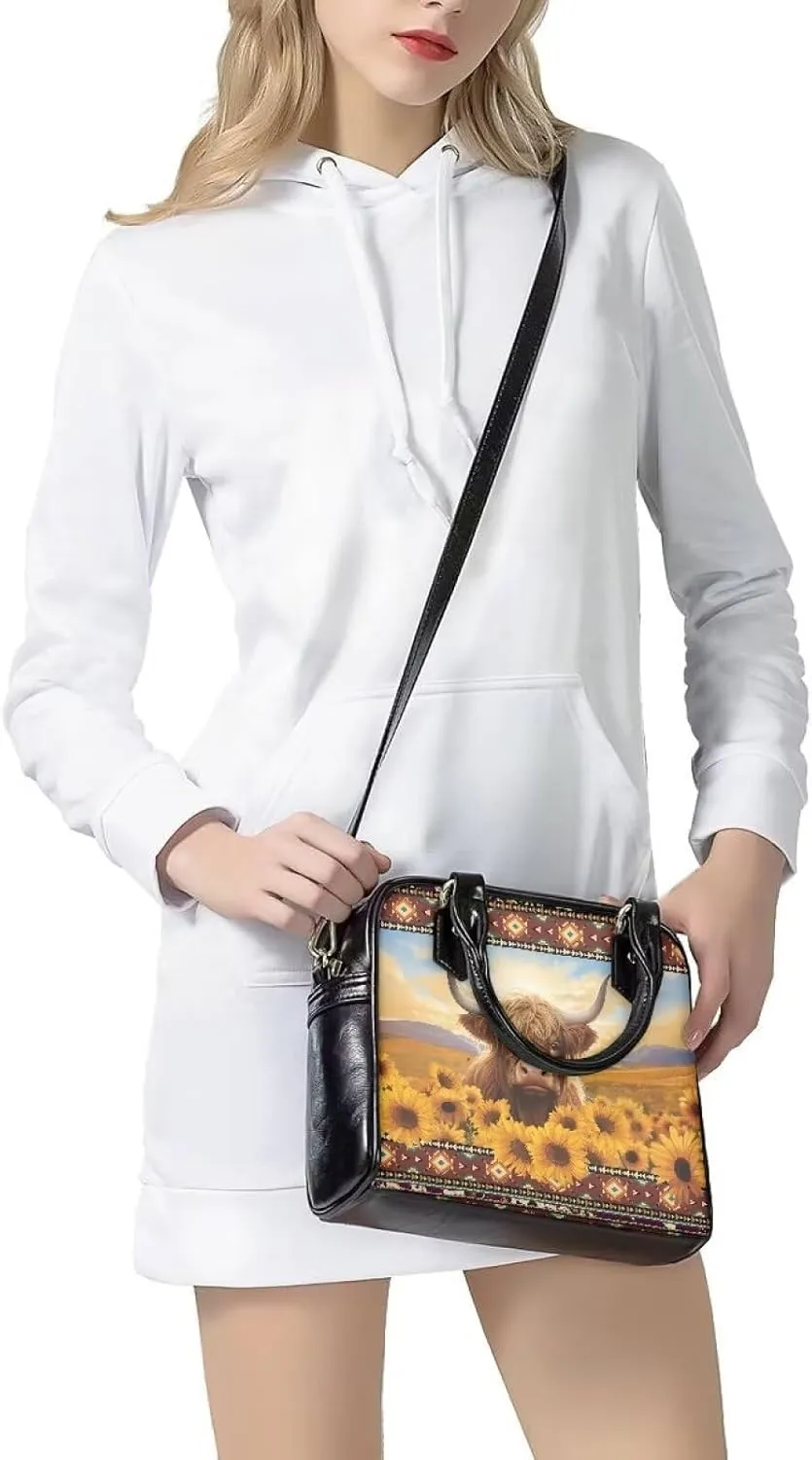 Western Handbags for Women Crossbody Tote Purse Leather Top Handle Bags for Travel Shopping Work