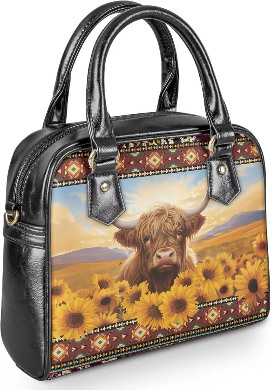 Western Handbags for Women Crossbody Tote Purse Leather Top Handle Bags for Travel Shopping Work