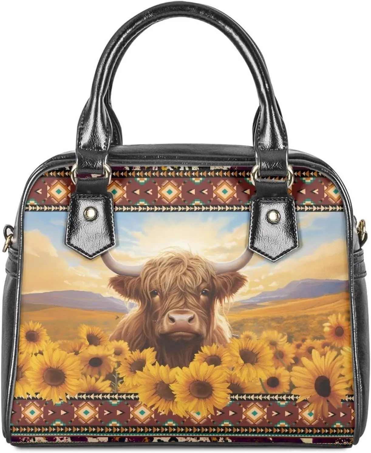 Western Handbags for Women Crossbody Tote Purse Leather Top Handle Bags for Travel Shopping Work