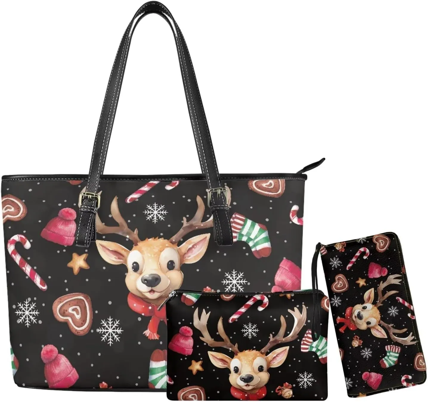 Women Handbags Purses Large Top Handle Bags/PU Leather Long Wallets/Small Make Up Pouch