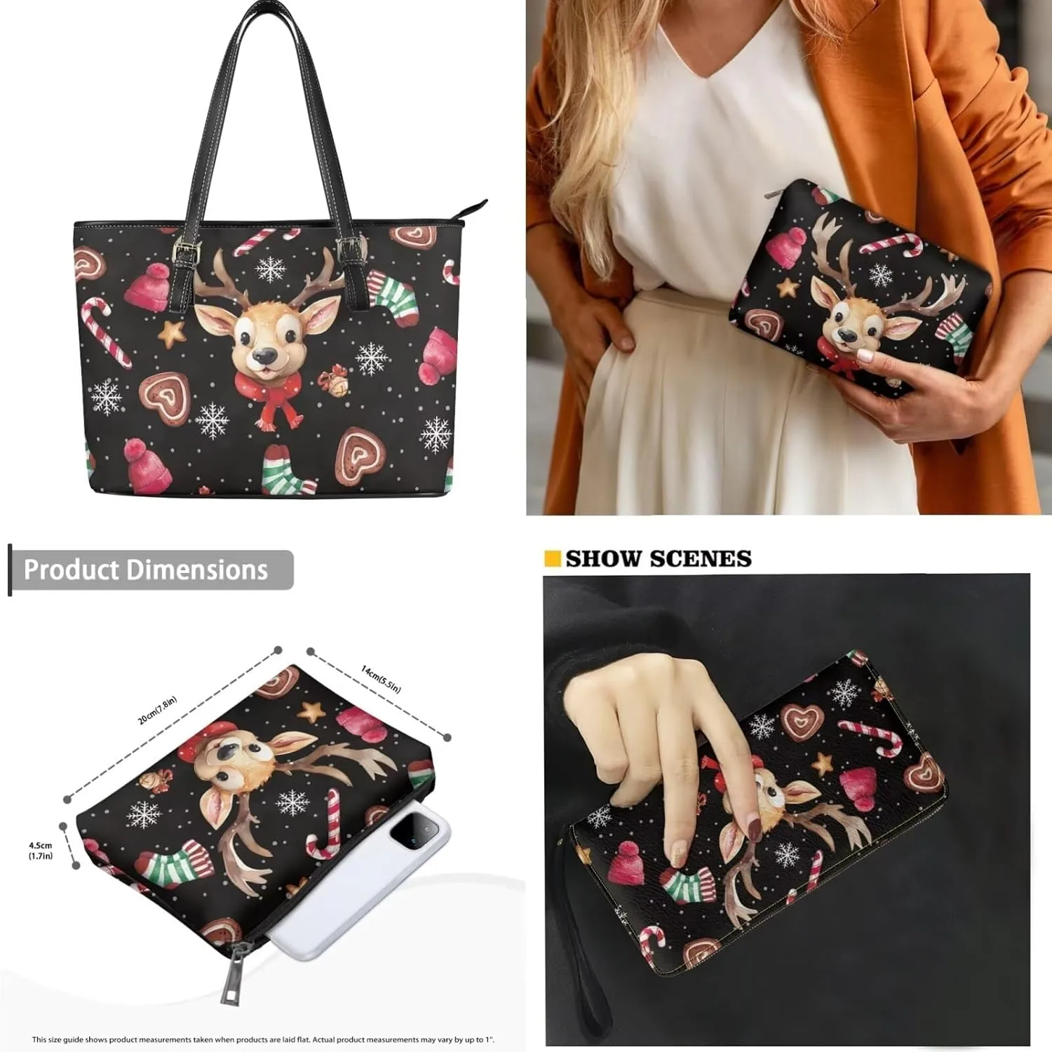 Women Handbags Purses Large Top Handle Bags/PU Leather Long Wallets/Small Make Up Pouch