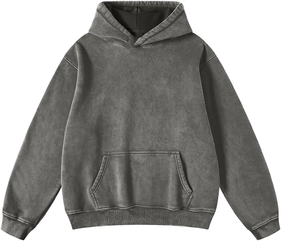 Women Mens Oversized Hoodies Pullover Acid Wash Cotton Vintage Hooded Sweatshirt Men Fleece Hoodie Streetwear