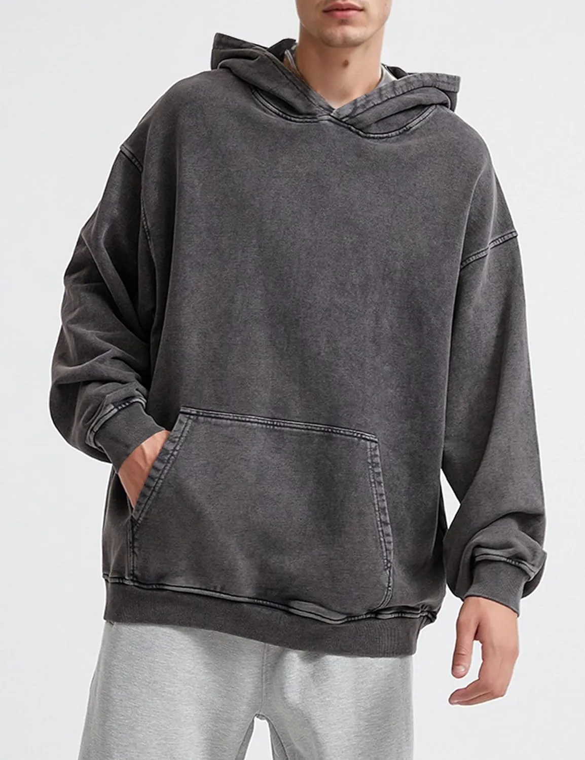 Women Mens Oversized Hoodies Pullover Acid Wash Cotton Vintage Hooded Sweatshirt Men Fleece Hoodie Streetwear