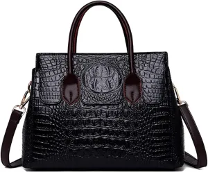 Women Satchel Handbags Top-Handle Bags fuax Leather Embossed Crocodile pattern shoulder bag