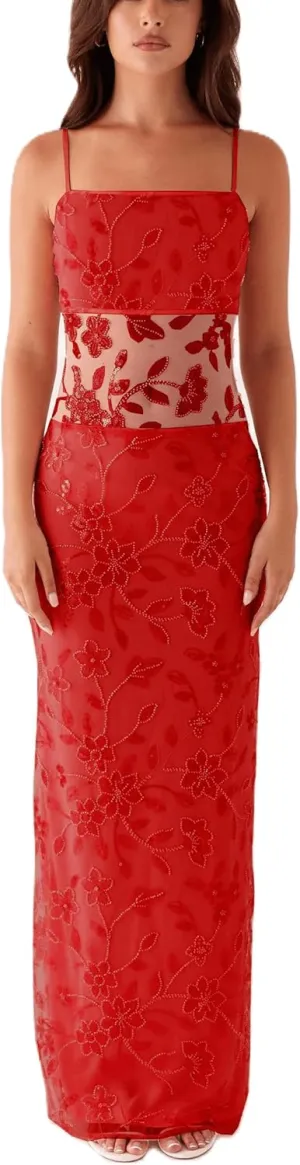 Women Sequin Sparkly Maxi Dress Y2k Square Neck Floral Cami Long Dress Side Split Glitter Bodycon Clubwear