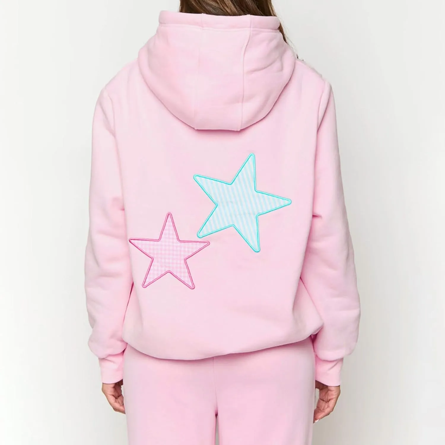 Women Y2k Hoodies Embroidery Star Graphic Oversized Sweatshirts Teen Girls Vintage Aesthetic Hooded Pullover Sweater
